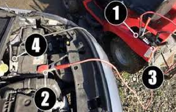 Charge the Lawn mower battery through the Car battery