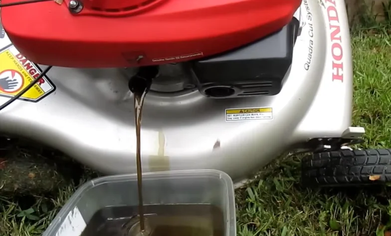 change oil in lawn mower