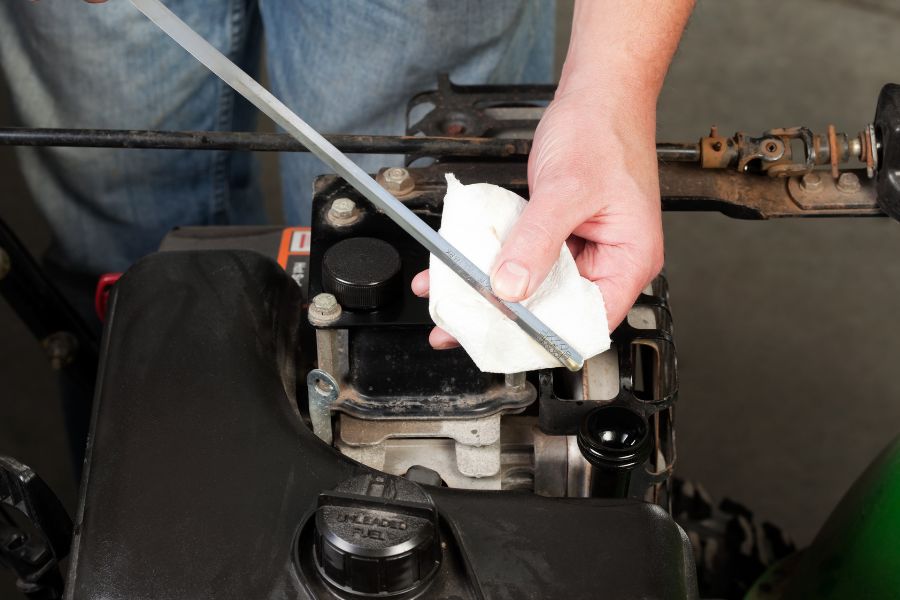 change oil in lawn mower